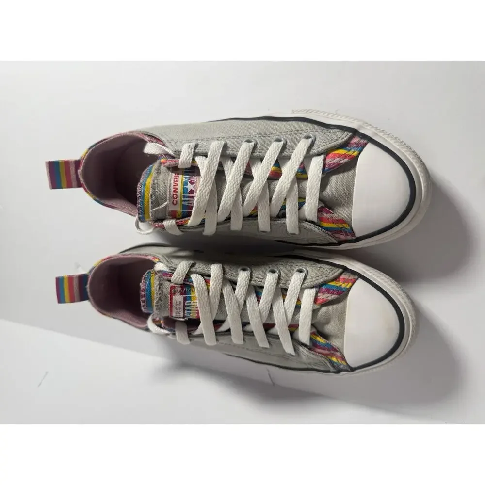 Converse Chuck Taylor All Star Double Upper Stripe Rainbow Sneakers Youth 4